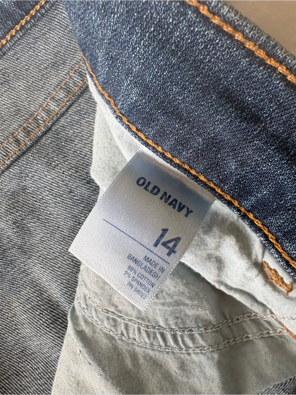 Old Navy Blue Denim Raw Hem Mini Skirt, Size 14 - Picture 5 of 8